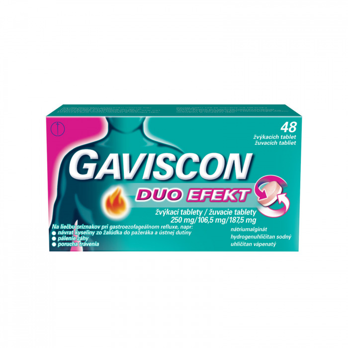 GAVISCON Duo Efekt Žuvacie tablety, 48 tabliet