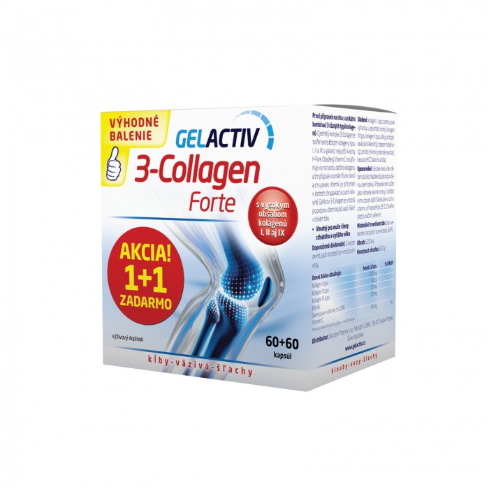 GelActiv 3-Collagen Forte 60 cps + 60 cps AKCIA 1 + 1 ZADARMO