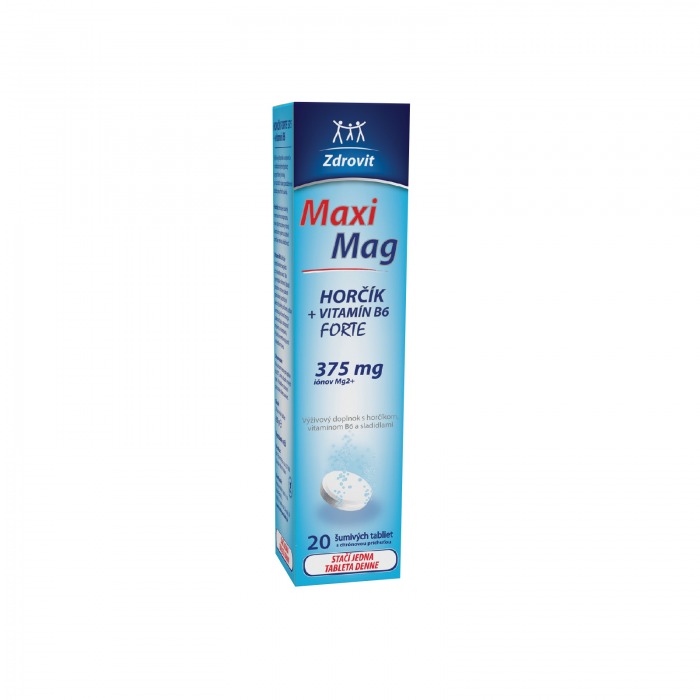 MaxiMag HORČÍK + B6 FORTE 375 mg, 20 šumivých tabliet