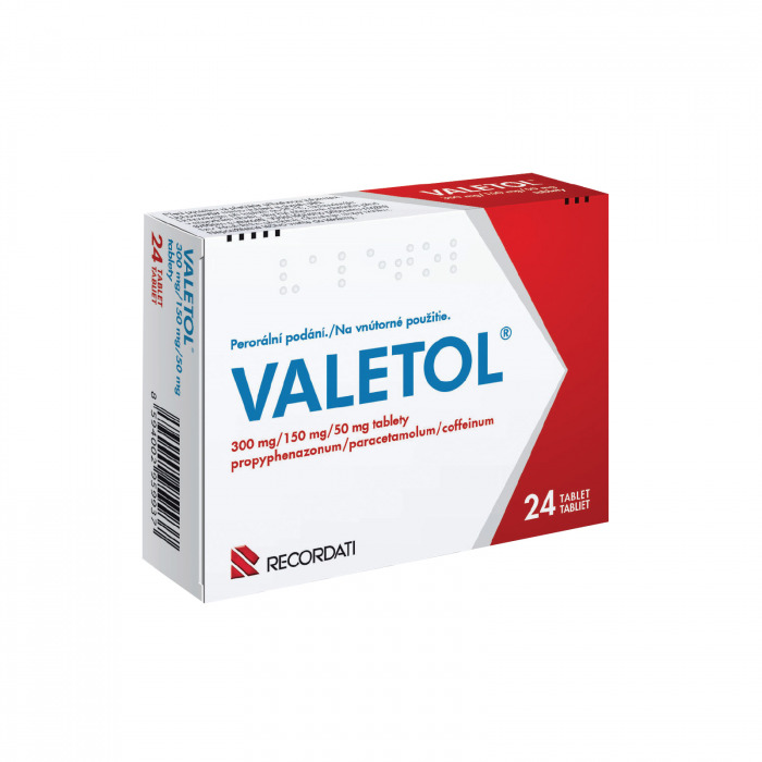 VALETOL®, 300 mg/150 mg/50 mg tablety, 24 tbl