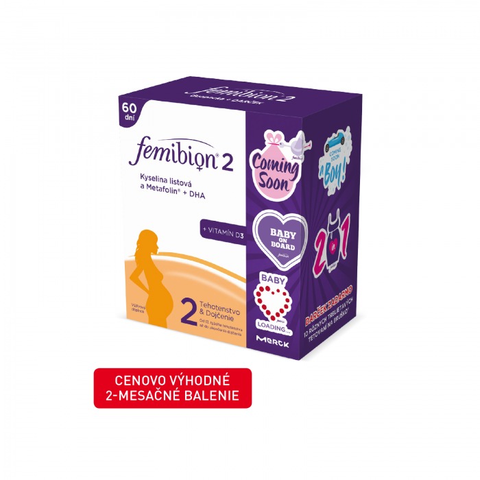 Femibion 2, 2x 30 tbl + 2x30 tbl, výhodne 2-mesačné balenie