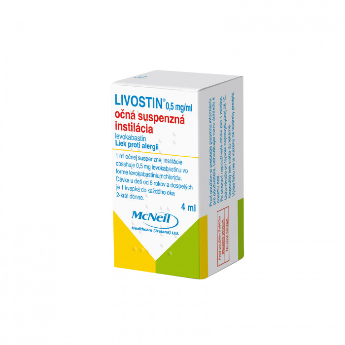 Livostin® 0,5 mg/ml, očné suspenzné kvapky, 4 ml 1)