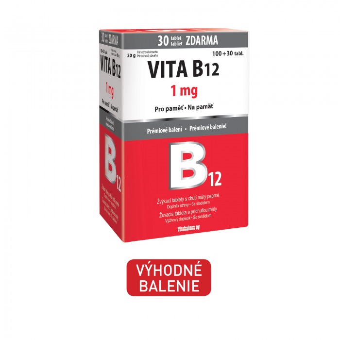 VITA B12 1 mg, 100 + 30 tbl zdarma