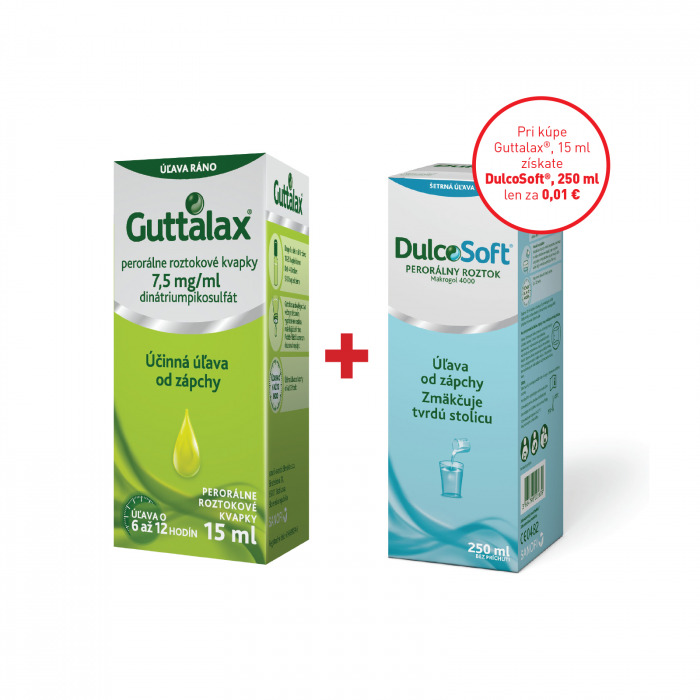 Guttalax®, 15 ml + DulcoSoft®, 250 ml