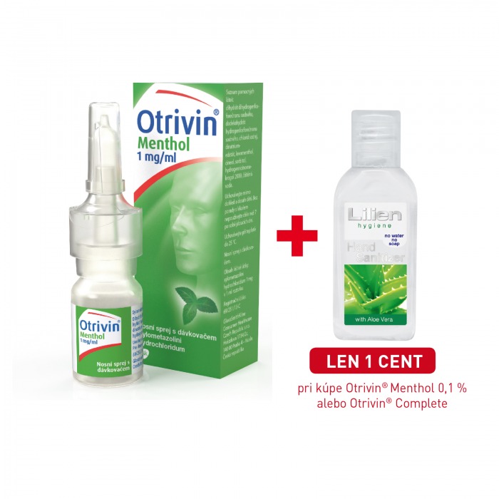 Otrivin Menthol 0,1%, nosová roztoková aerodisperzia, 10 ml + čistiaci gél