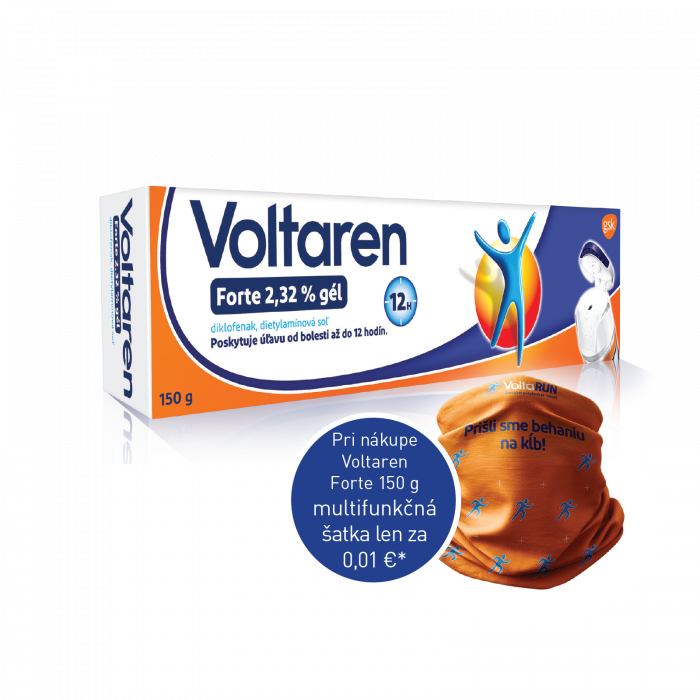 Pri nákupe Voltaren Forte 150 g multifunkčná šatka len za 0,01 €*